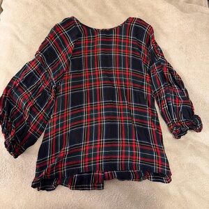 LOFT Kids Plaid Blouse - Red, Black, and Green